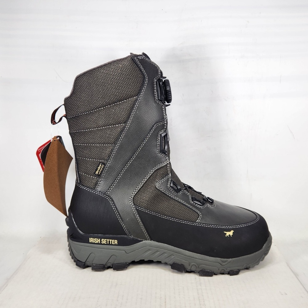 Irish Setter Hunting Boots Mens Size 11 WIDE Black Icetrek 1600g BOA Waterproof